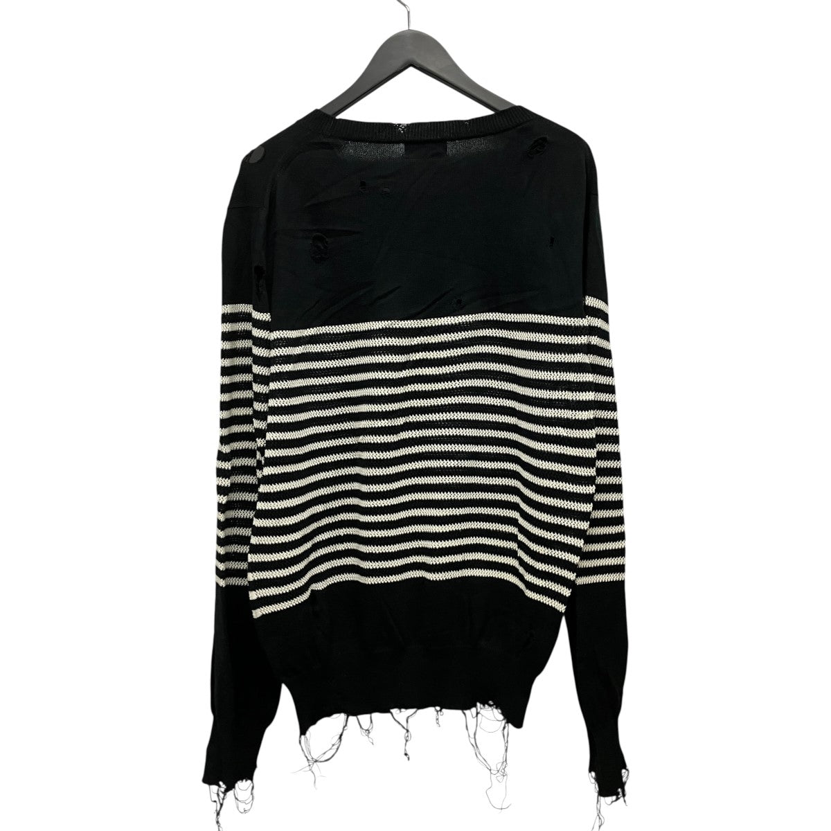 Damage border knitダメージ加工ボーダーニット21SS-B-KT01