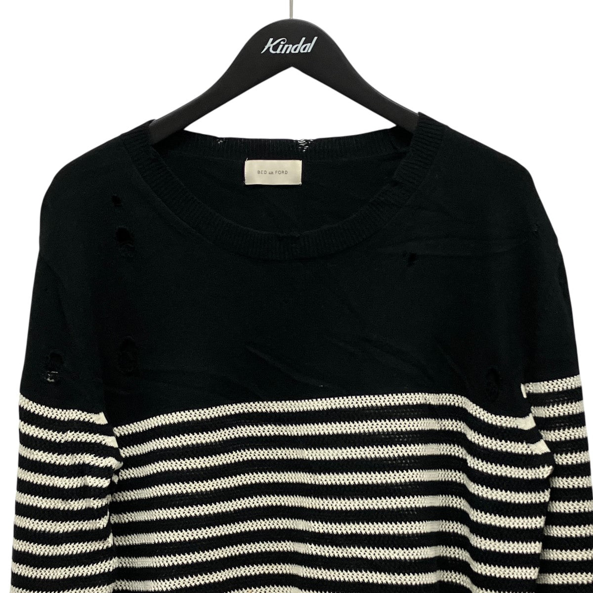 Damage border knitダメージ加工ボーダーニット21SS-B-KT01