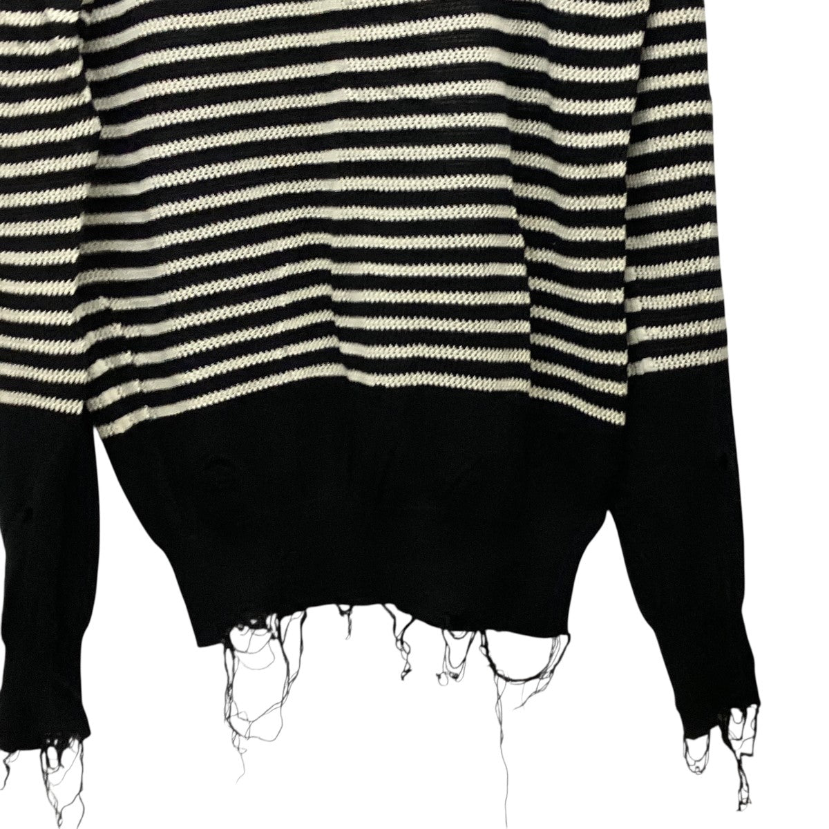 Damage border knitダメージ加工ボーダーニット21SS-B-KT01