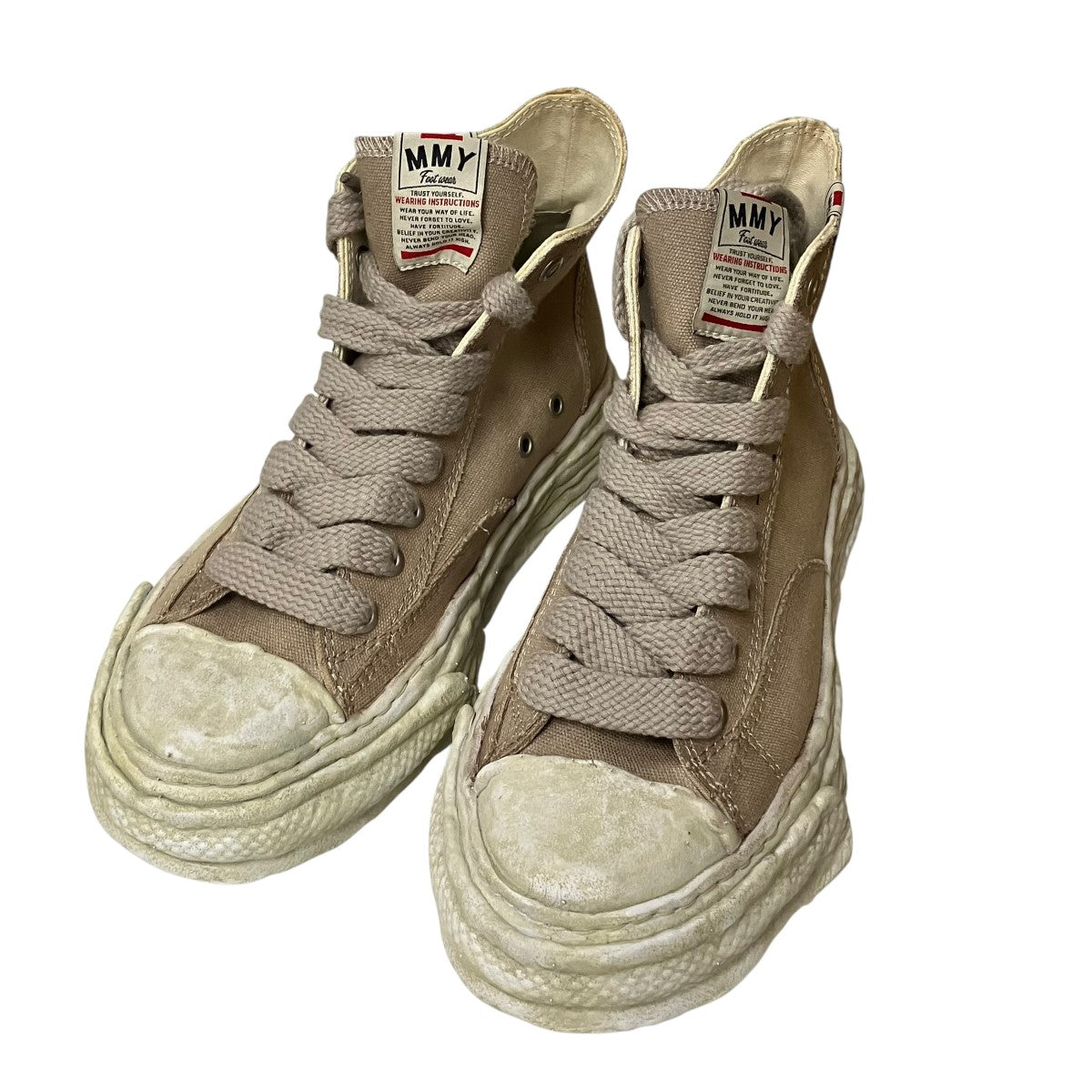 Maison MIHARA YASUHIRO PETERSON 23 HIGH CANVAS GARMENT DYEガーメントダイハイカットスニーカーA12FW705 古着・中古-1枚目のアイテム画像