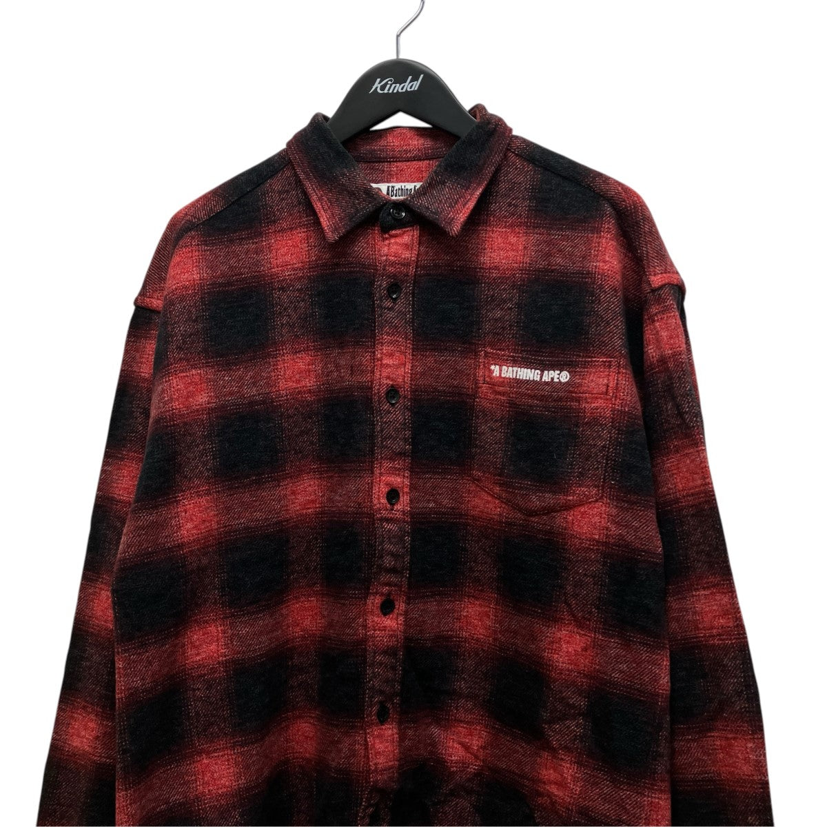 A BATHING APE ロゴプリントオンブレチェックシャツ001SHL8013208M 古着・中古-3枚目のアイテム画像