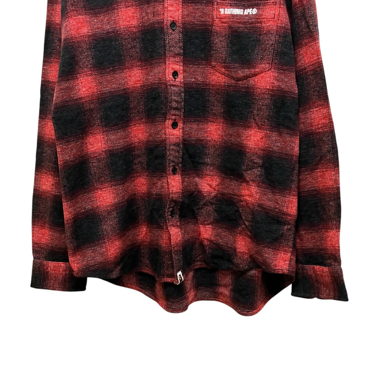 A BATHING APE ロゴプリントオンブレチェックシャツ001SHL8013208M 古着・中古-4枚目のアイテム画像