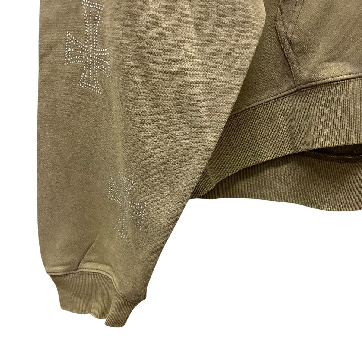 Unknown LONDON White Cross Rhinestone Zip HoodieアイアンクロスZIP UPパーカー 古着・中古-5枚目のアイテム画像