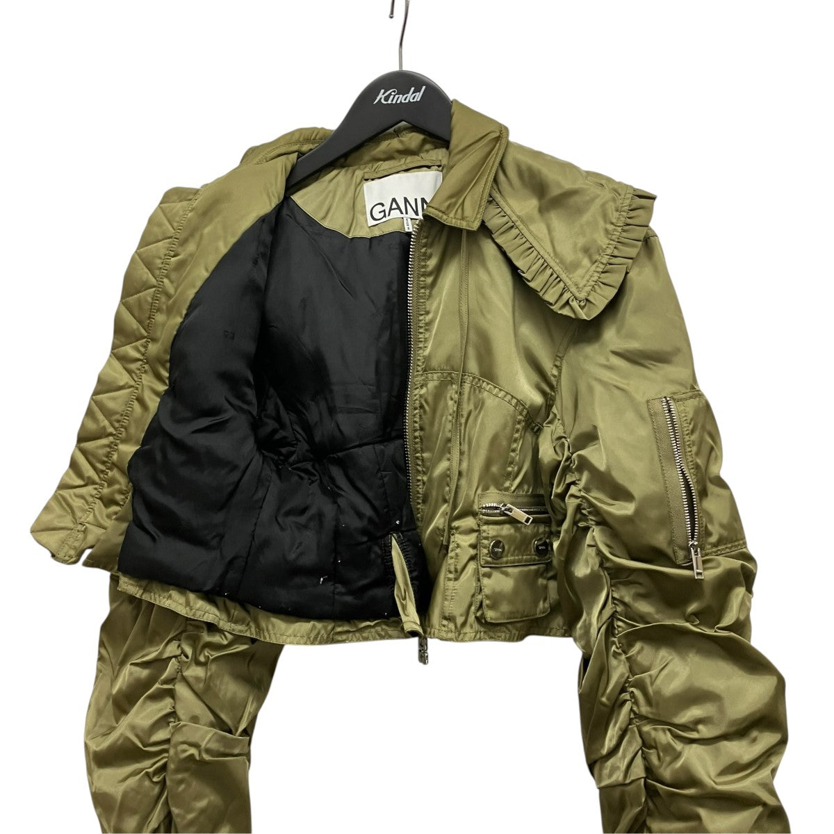 GANNI Duchesse Nylon Fitted Jacketナイロンジャケット 古着・中古-3枚目のアイテム画像