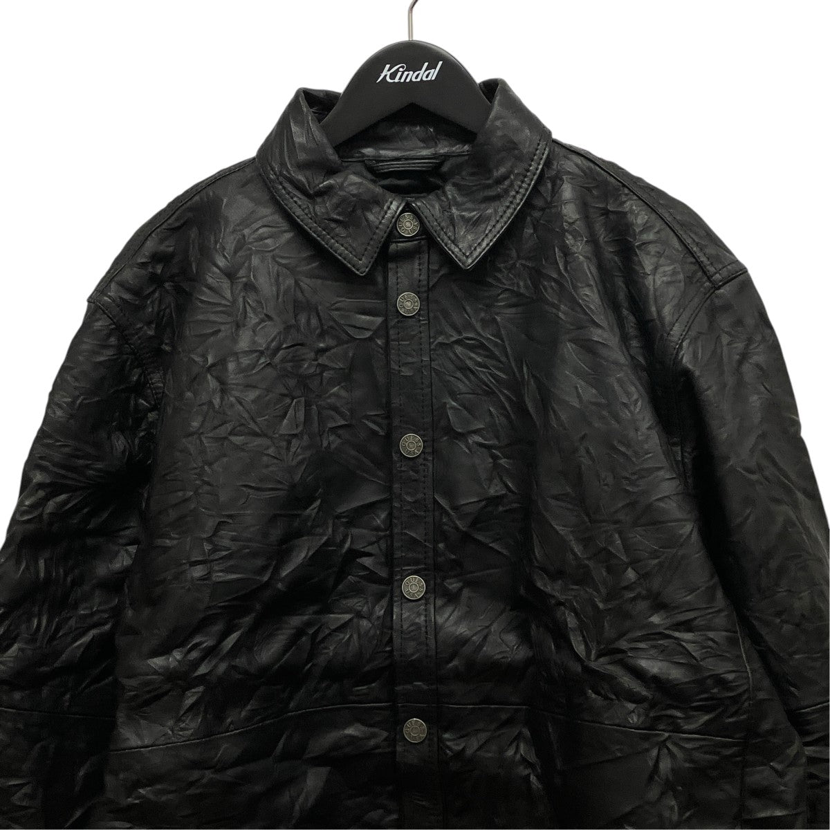 GUESS シワ加工ラムレザージャケットM58H04 LOWS0 古着・中古-4枚目のアイテム画像