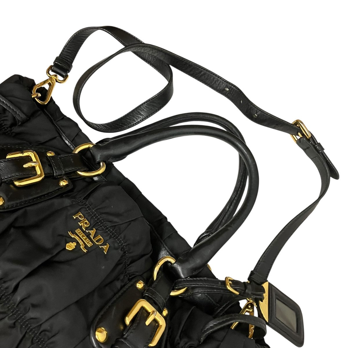 PRADA 2WAYギャザーハンドバッグ 古着・中古-5枚目のアイテム画像
