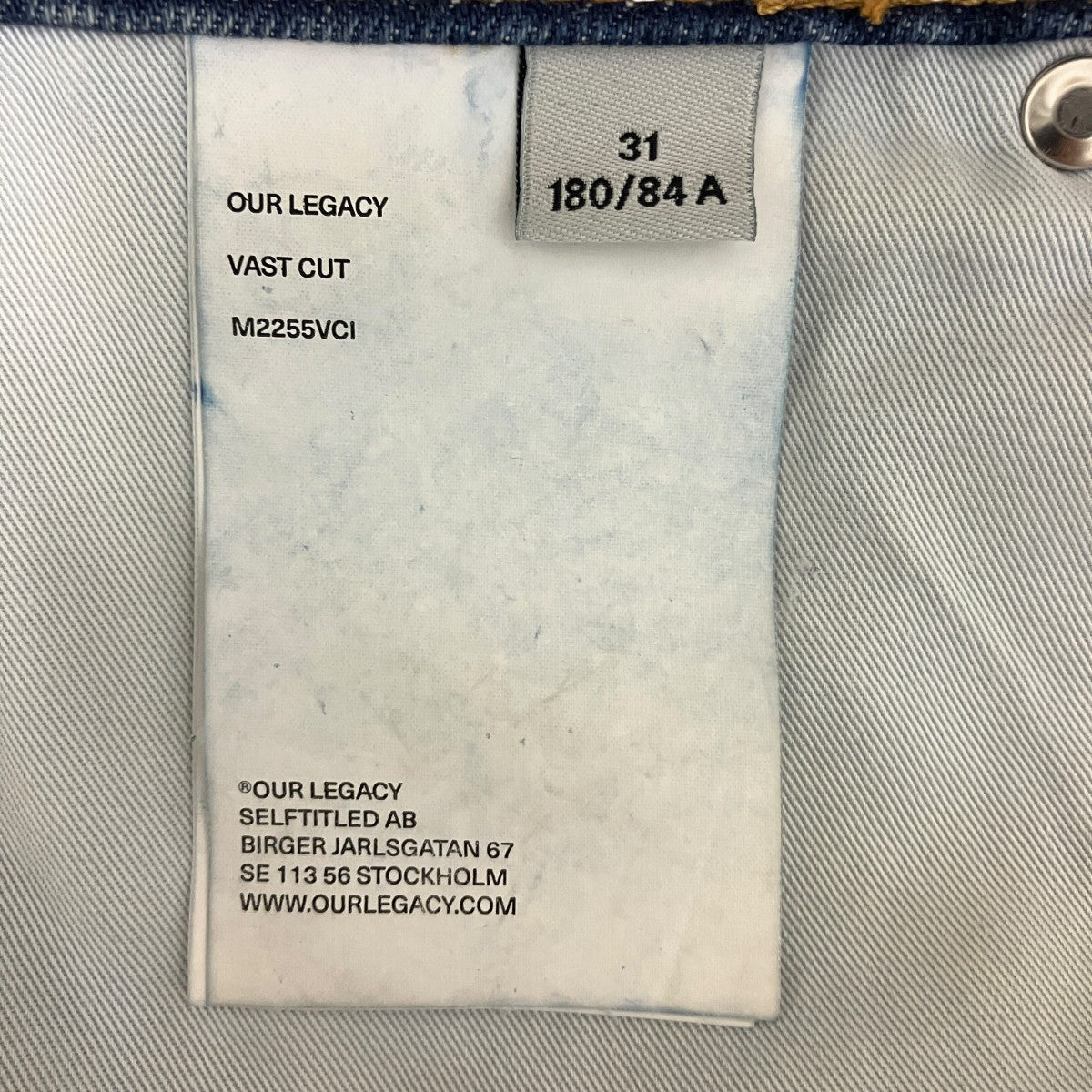 OUR LEGACY VAST CUT Indigo ButterflyデニムパンツM2255VCI 古着・中古-6枚目のアイテム画像