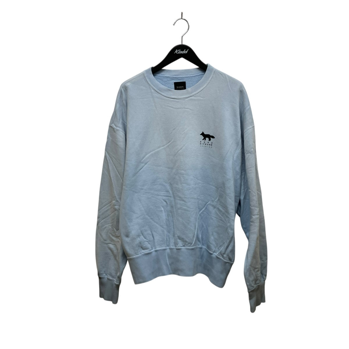 MAISON KITSUNE×KURO SUNFADED FOX SWEAT SHIRTロゴプリントクルーネックスウェットトレーナー 古着・中古-1枚目のアイテム画像