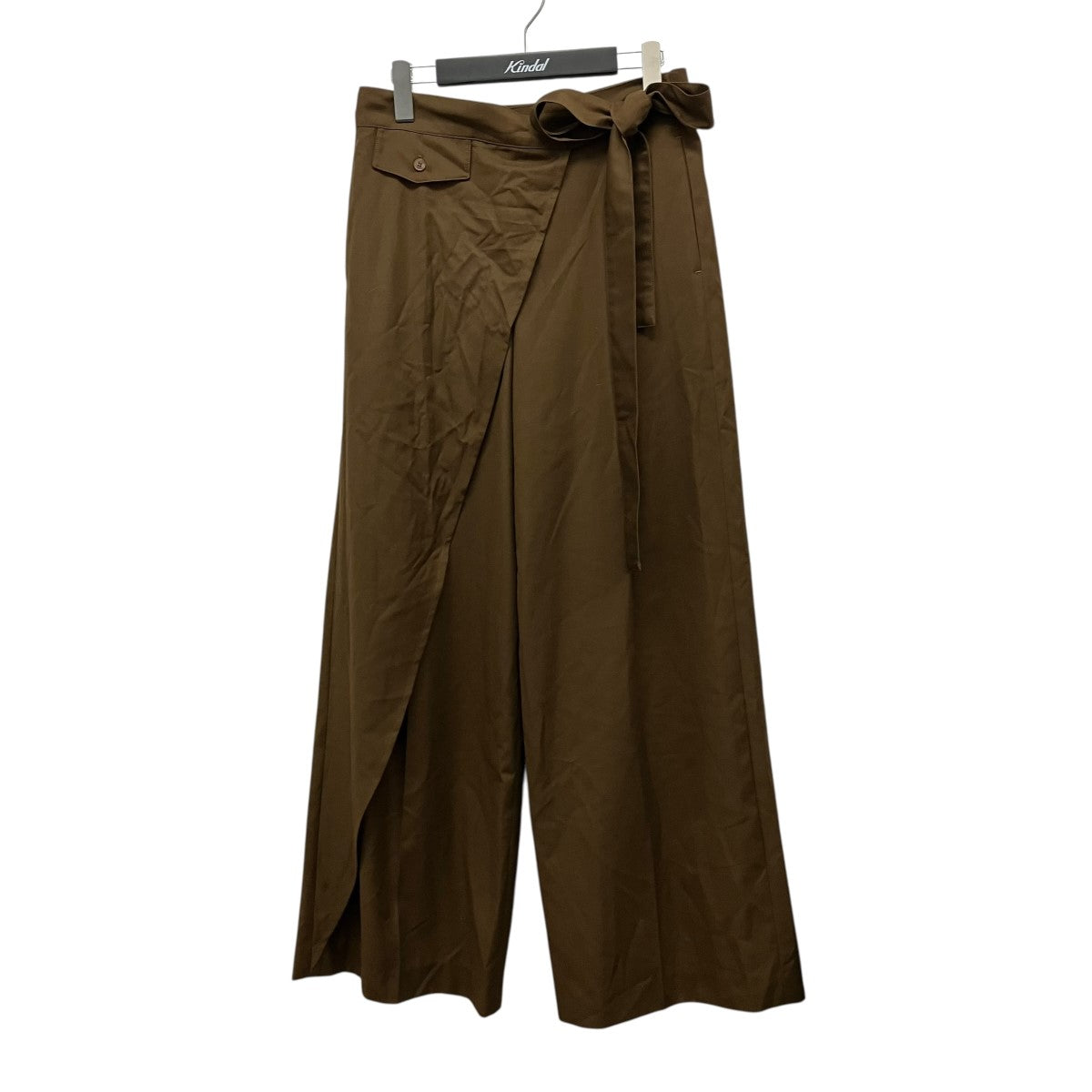 ETHOS STRAP FLARE WIDE PANTSラップフレアワイドパンツETH38PT15MBR 古着・中古-1枚目のアイテム画像