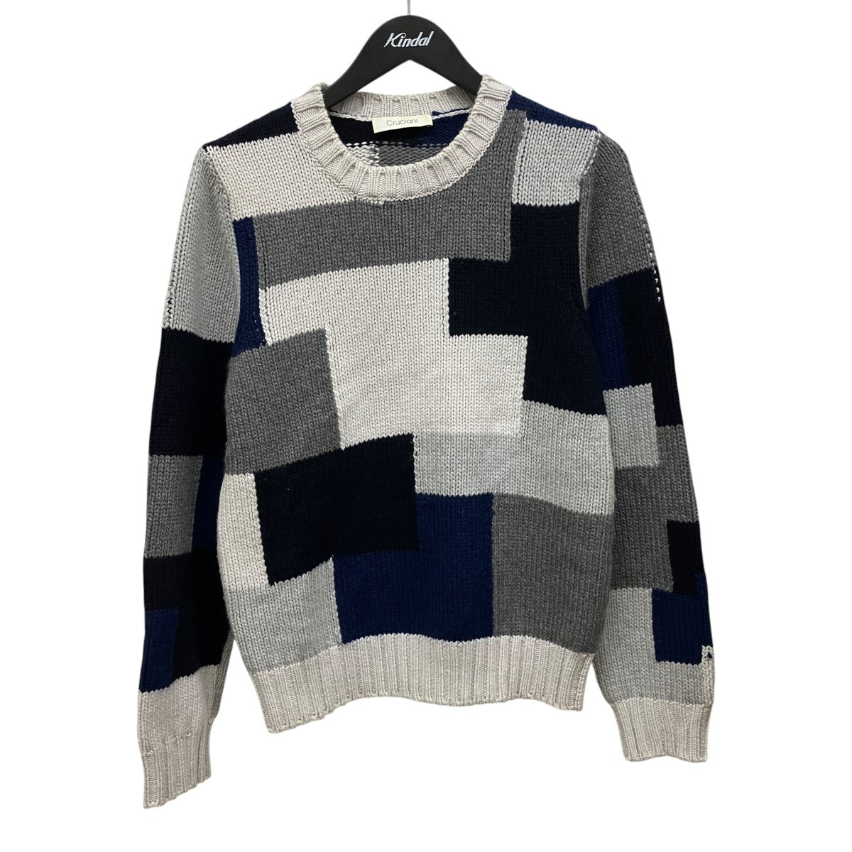 CRUCIANI パッチワークカシミヤニットセーターCU20.200 古着・中古-1枚目のアイテム画像