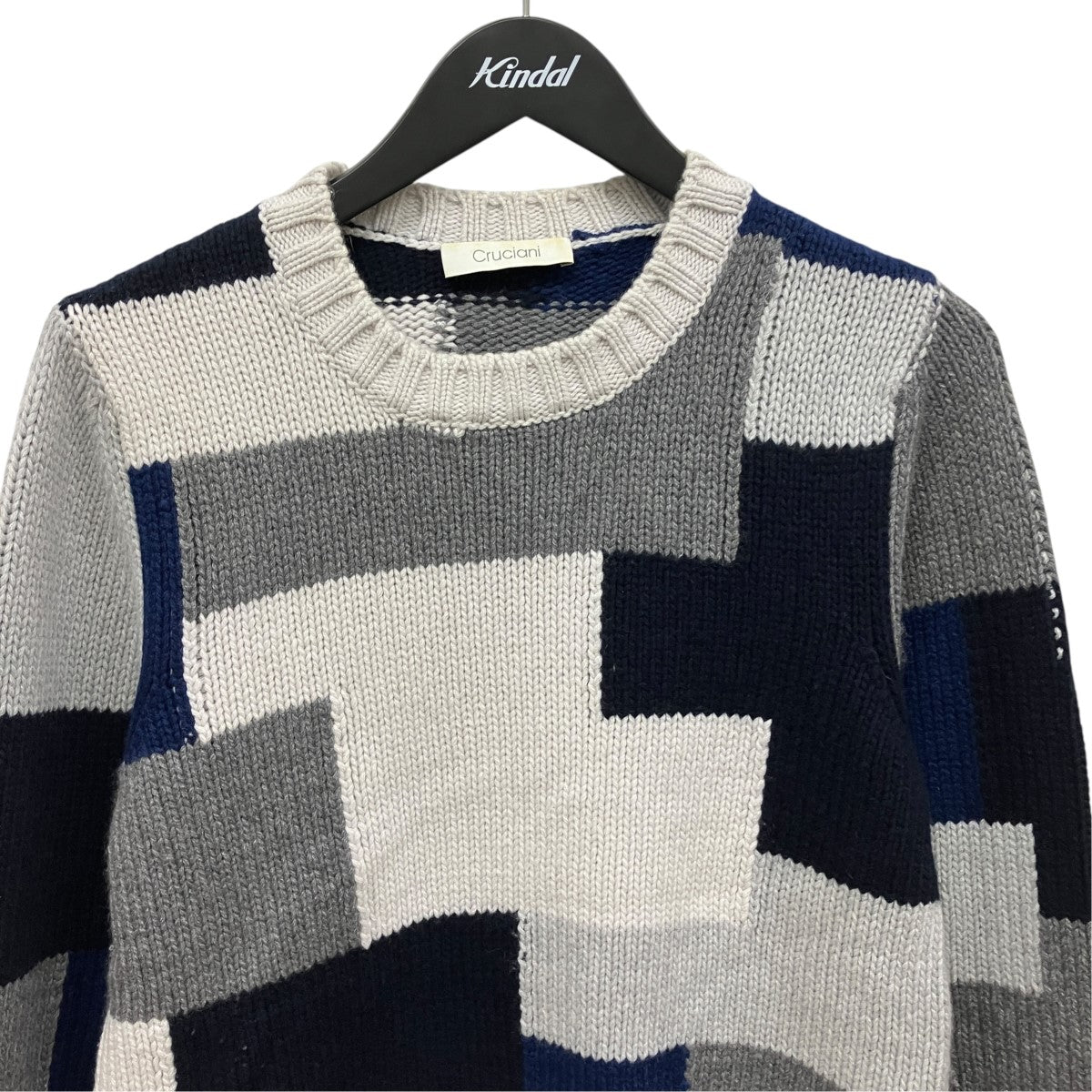 CRUCIANI パッチワークカシミヤニットセーターCU20.200 古着・中古-3枚目のアイテム画像