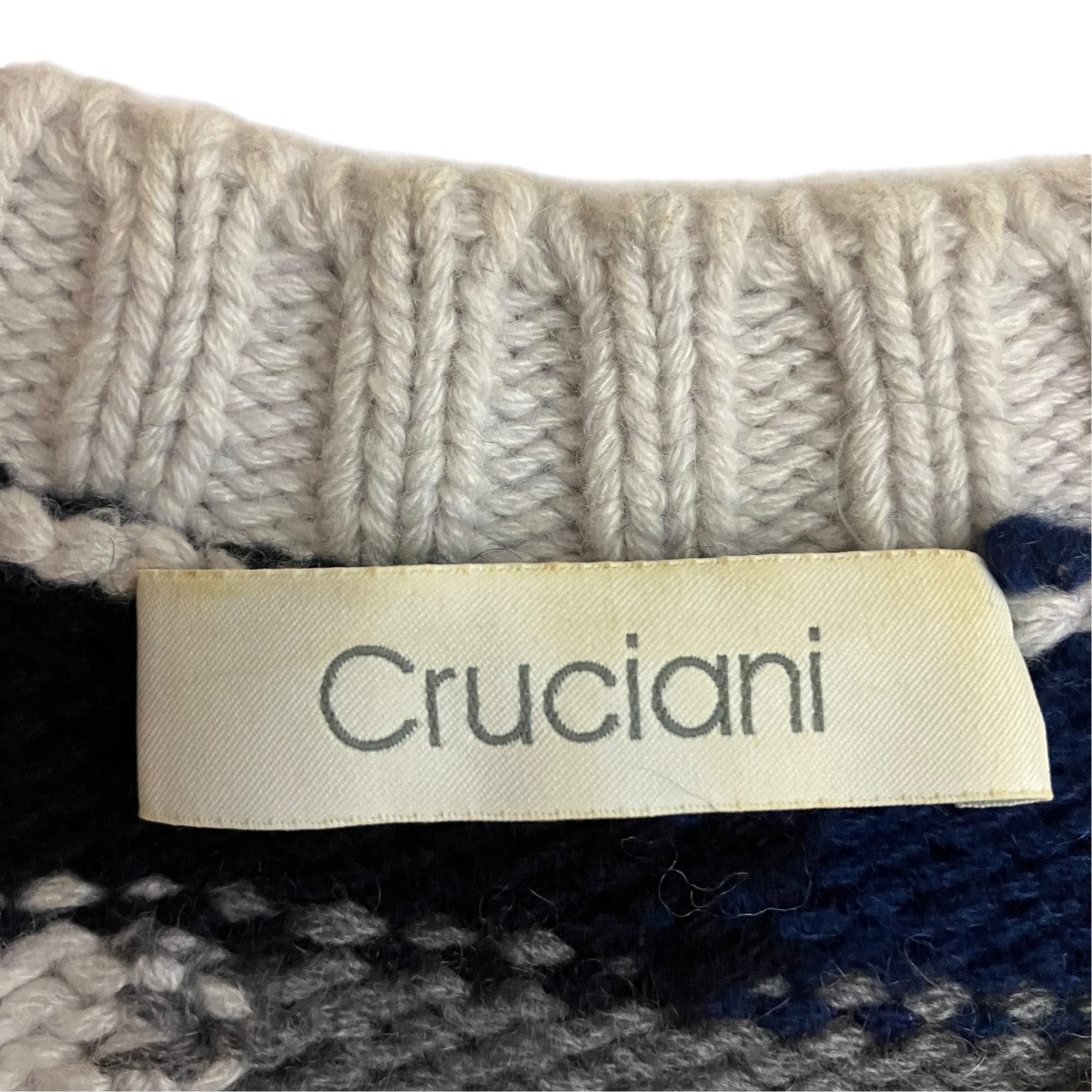 CRUCIANI パッチワークカシミヤニットセーターCU20.200 古着・中古-8枚目のアイテム画像