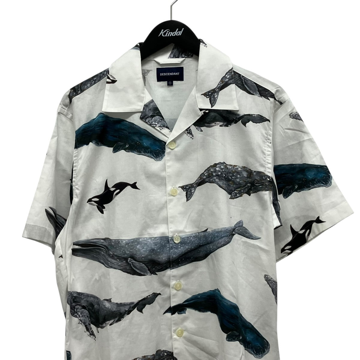 DESCENDANT SEAFARERS TEXTILE SS SHIRTクジラプリントシャツ 古着・中古-3枚目のアイテム画像