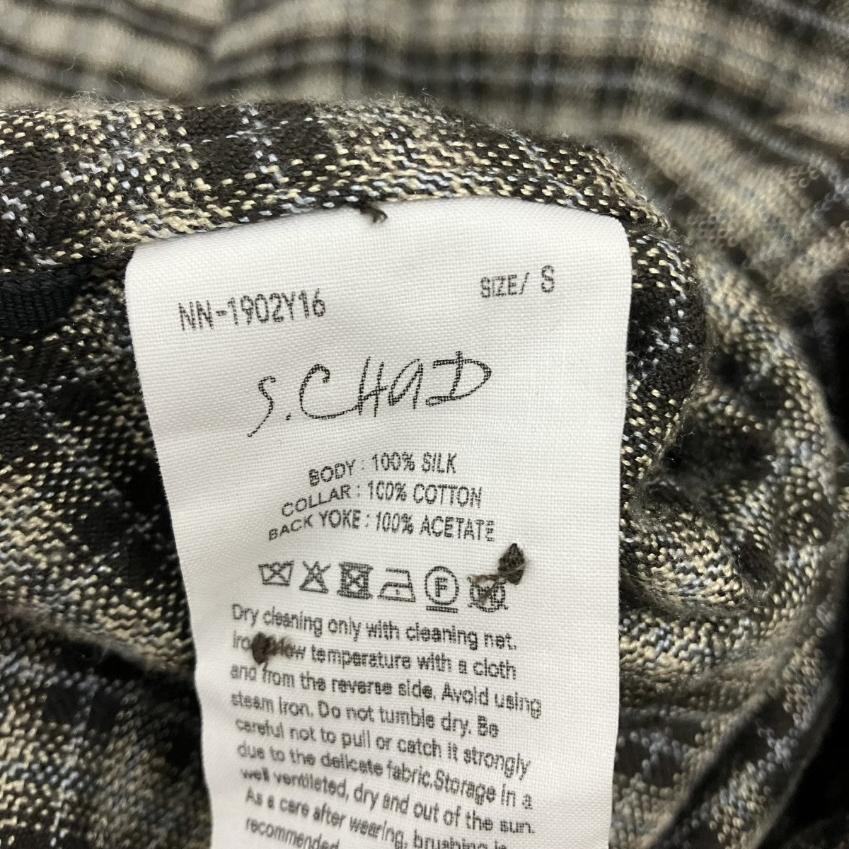 S．CHADチェックシャツNN-1902Y16