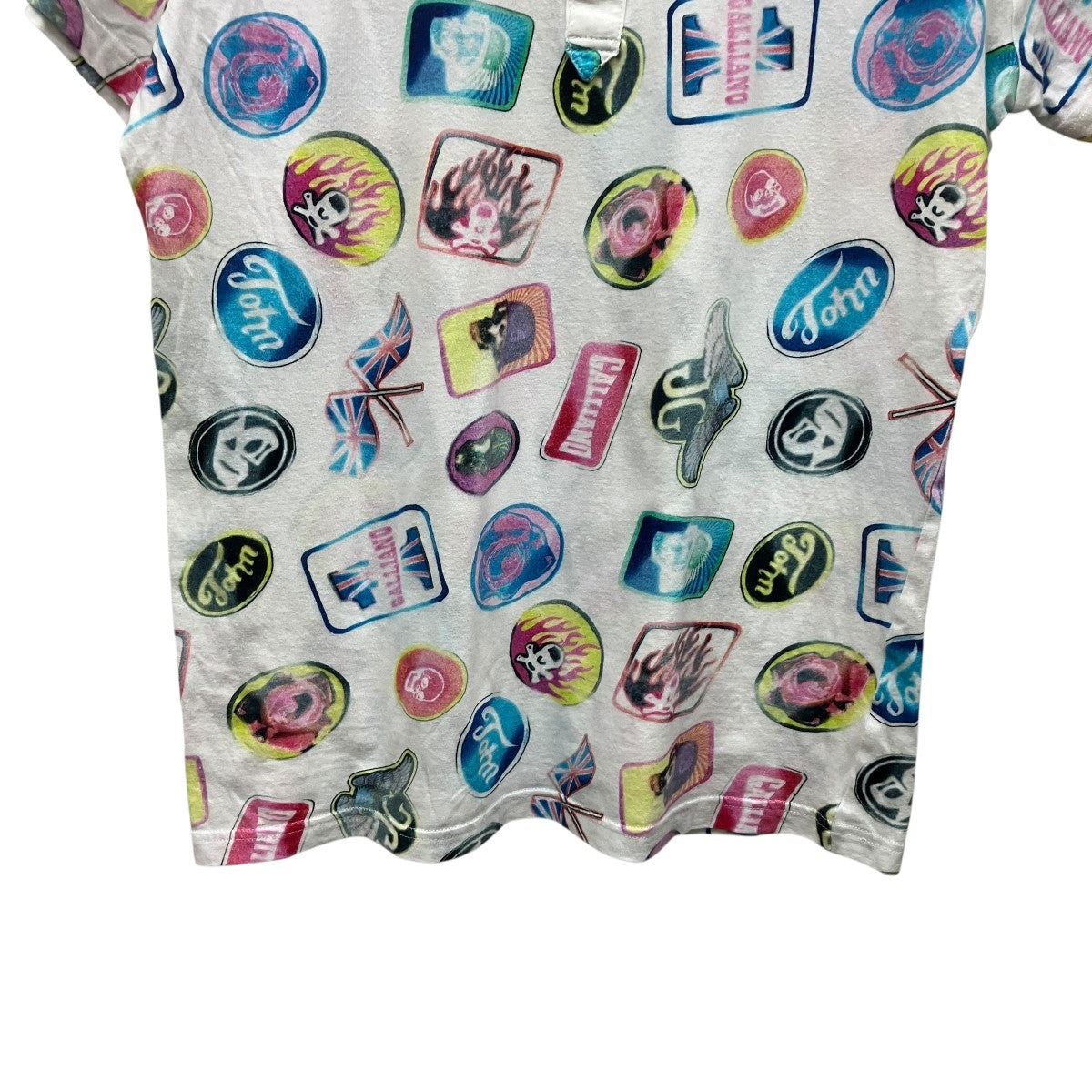 JOHN GALLIANO ハーフボタン総柄Tシャツ 古着・中古-4枚目のアイテム画像
