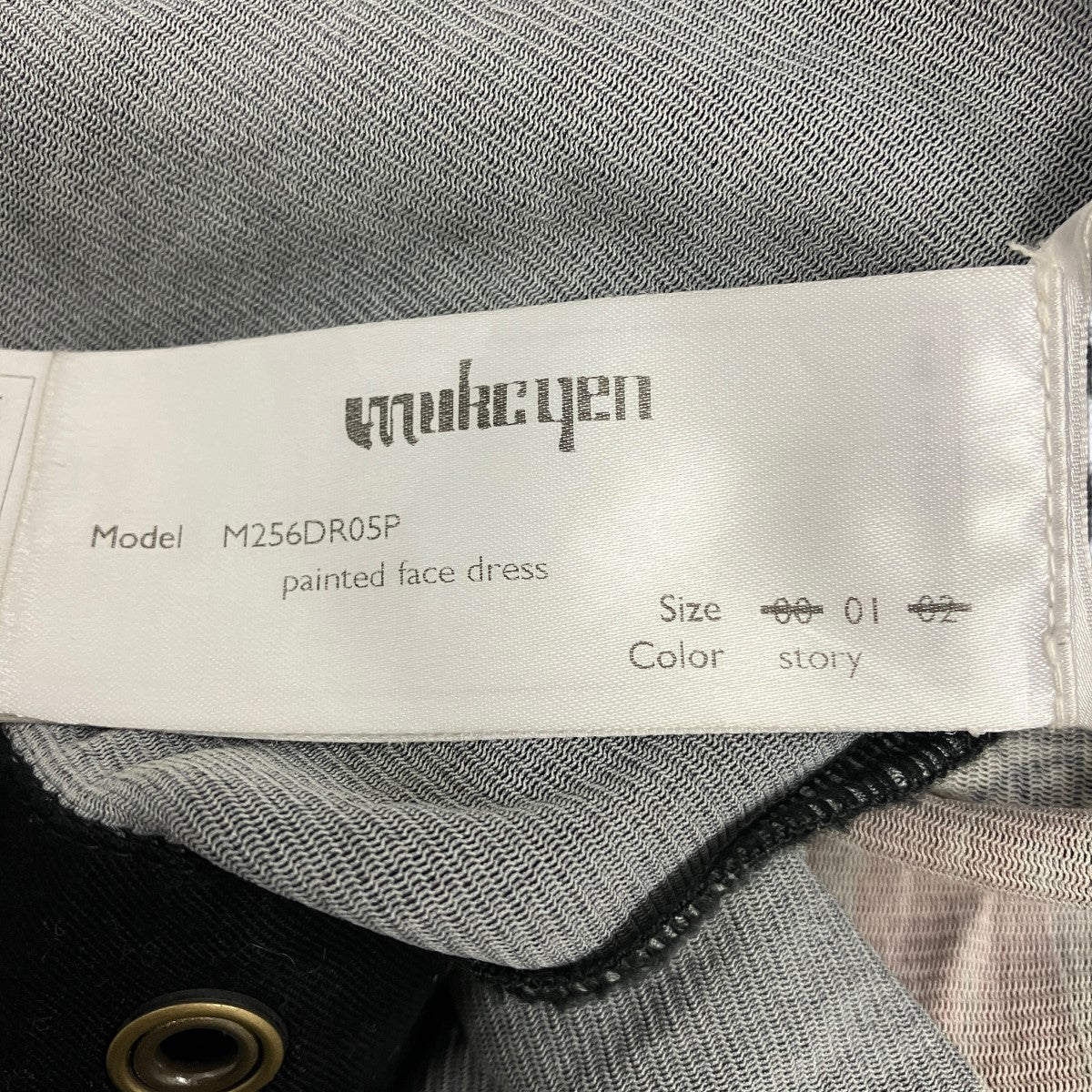 mukcyen Painted Face Dress総柄ベルテッドシースルーワンピースM256DR05P 古着・中古-6枚目のアイテム画像