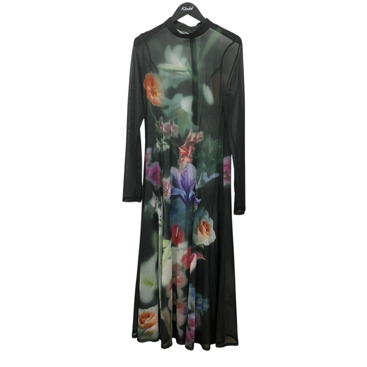 AMERI SMOKE FLOWER FLARE DRESSシースルー総柄ワンピース0125105720100 古着・中古-1枚目のアイテム画像