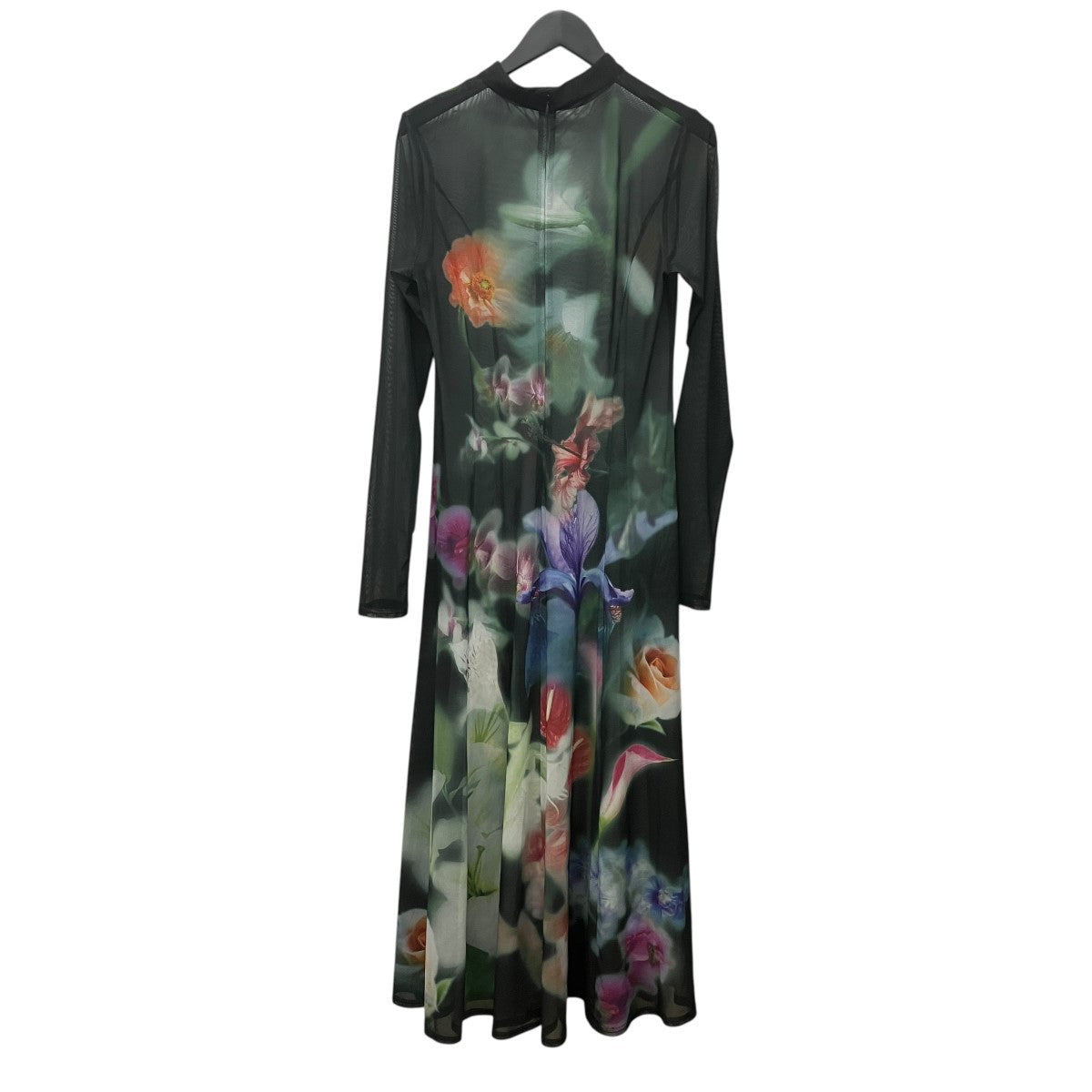 AMERI SMOKE FLOWER FLARE DRESSシースルー総柄ワンピース0125105720100 古着・中古-2枚目のアイテム画像