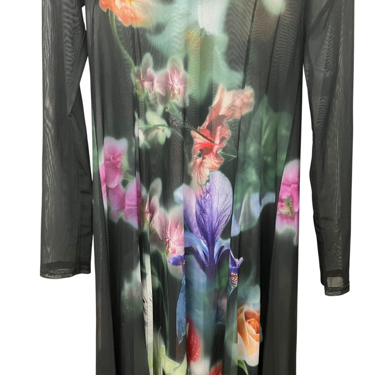 AMERI SMOKE FLOWER FLARE DRESSシースルー総柄ワンピース0125105720100 古着・中古-4枚目のアイテム画像