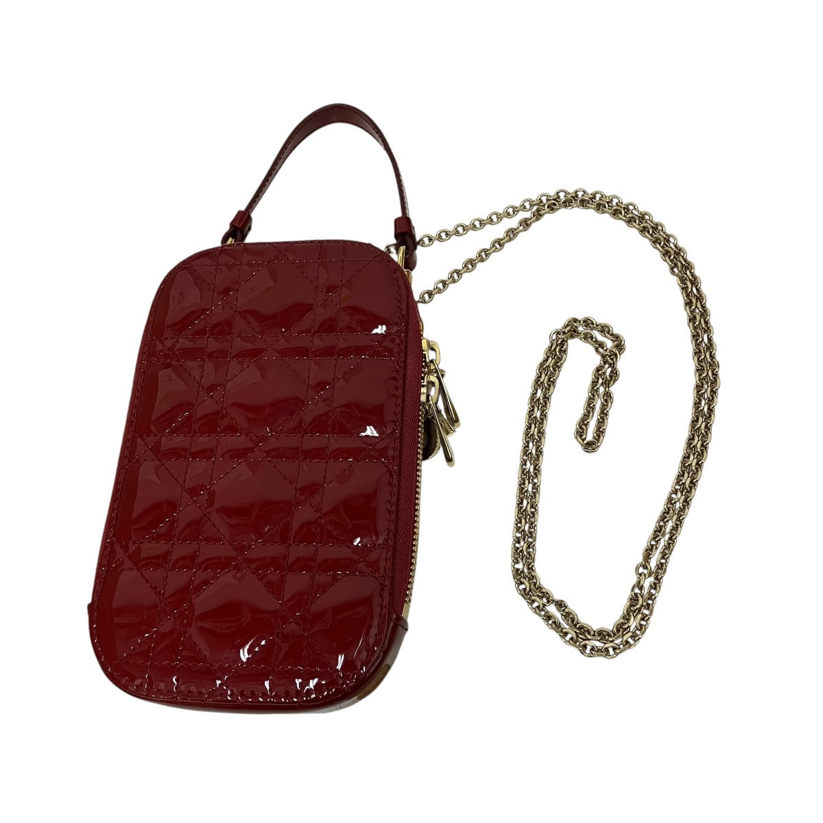 Christian Dior エナメルチェーンフォンショルダーバッグ 古着・中古-1枚目のアイテム画像