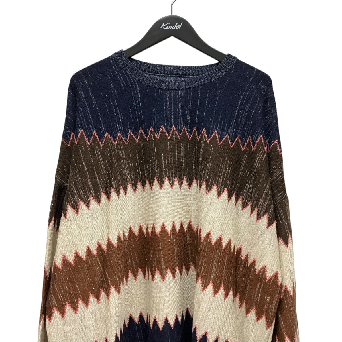 VISVIM 22SSウールリネンニット0122105012003 AMPLUS KNIT L/S ZIG-ZAG 古着・中古-3枚目のアイテム画像
