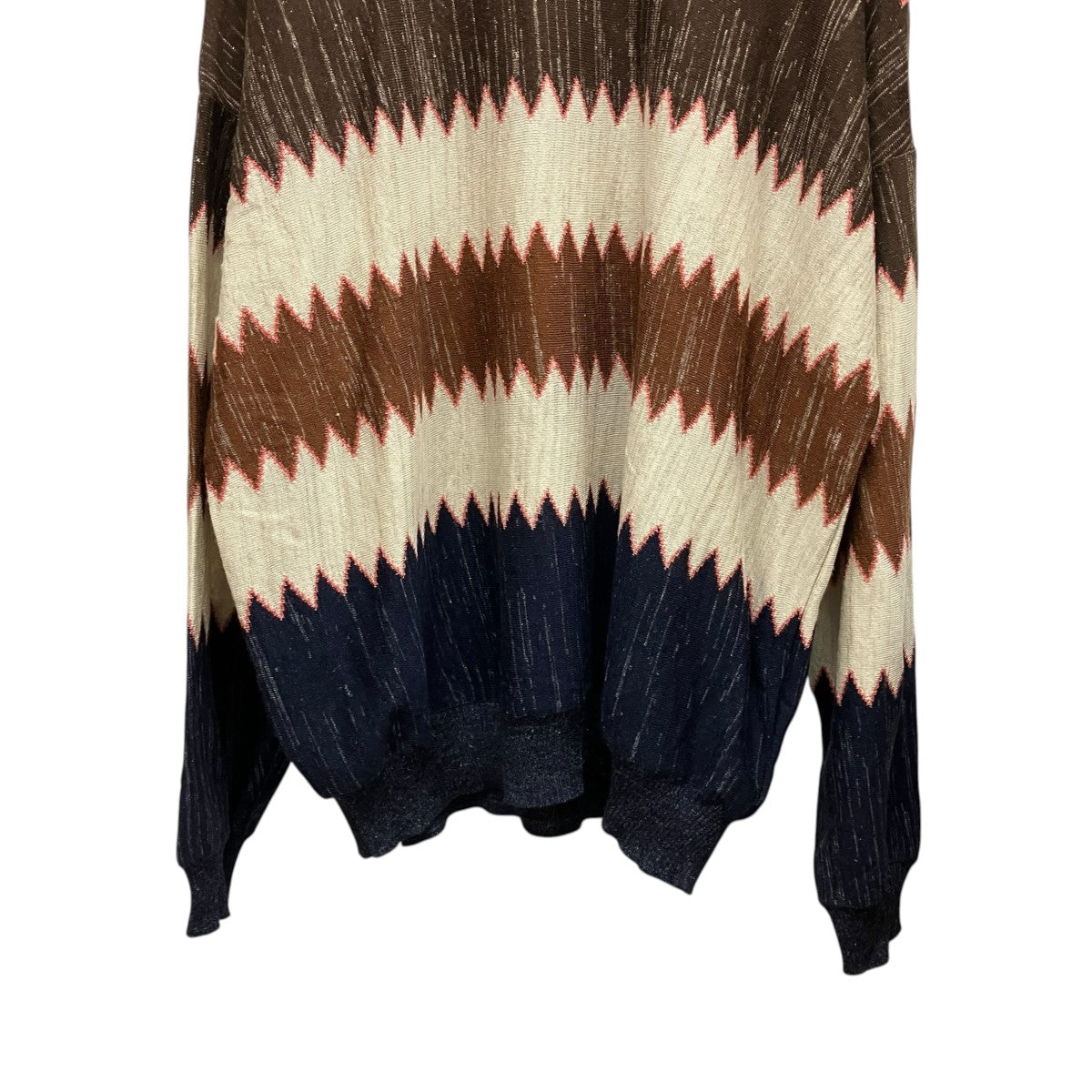 VISVIM 22SSウールリネンニット0122105012003 AMPLUS KNIT L/S ZIG-ZAG 古着・中古-4枚目のアイテム画像