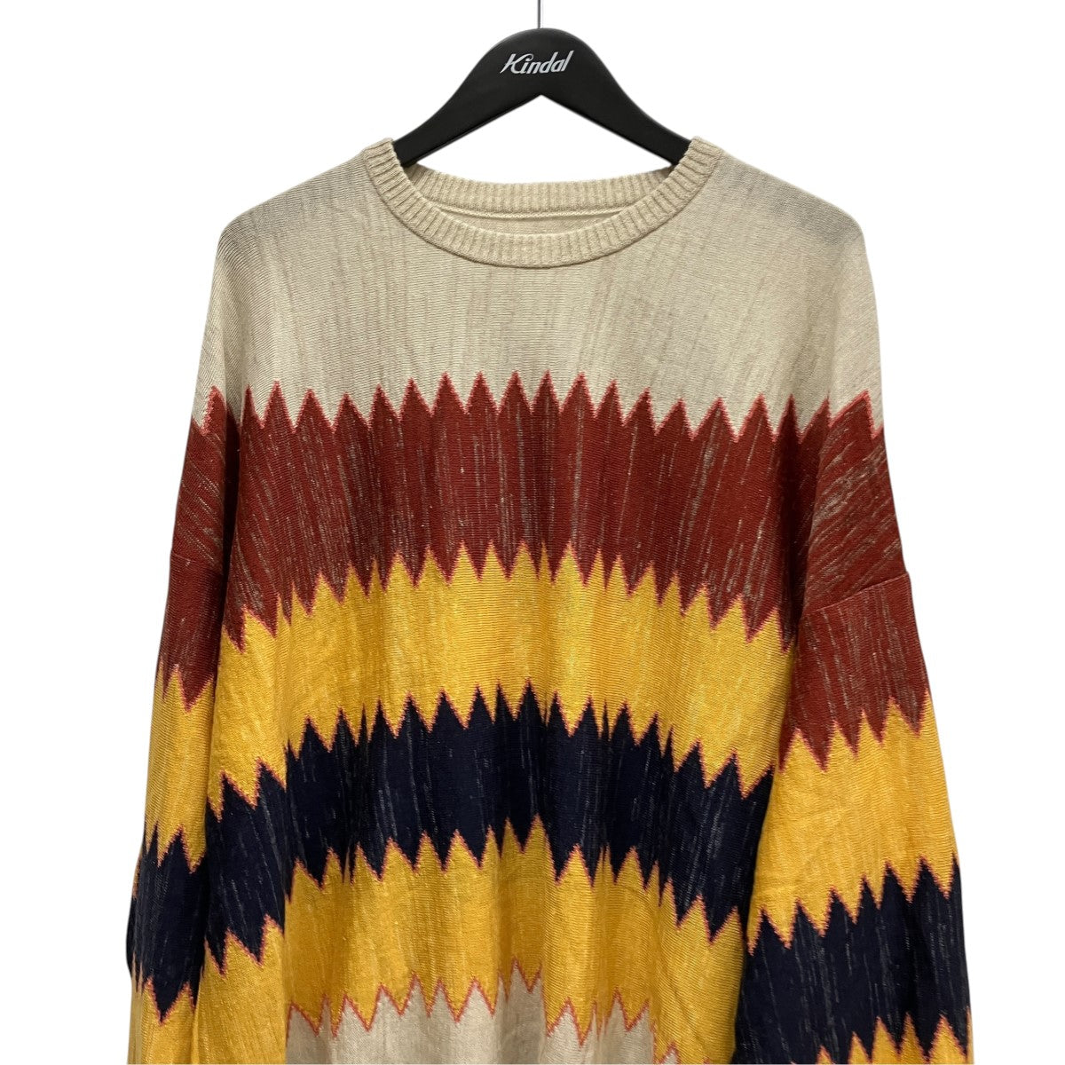 VISVIM 22SSウールリネンニット0122105012003 AMPLUS KNIT L/S ZIG-ZAG 古着・中古-3枚目のアイテム画像