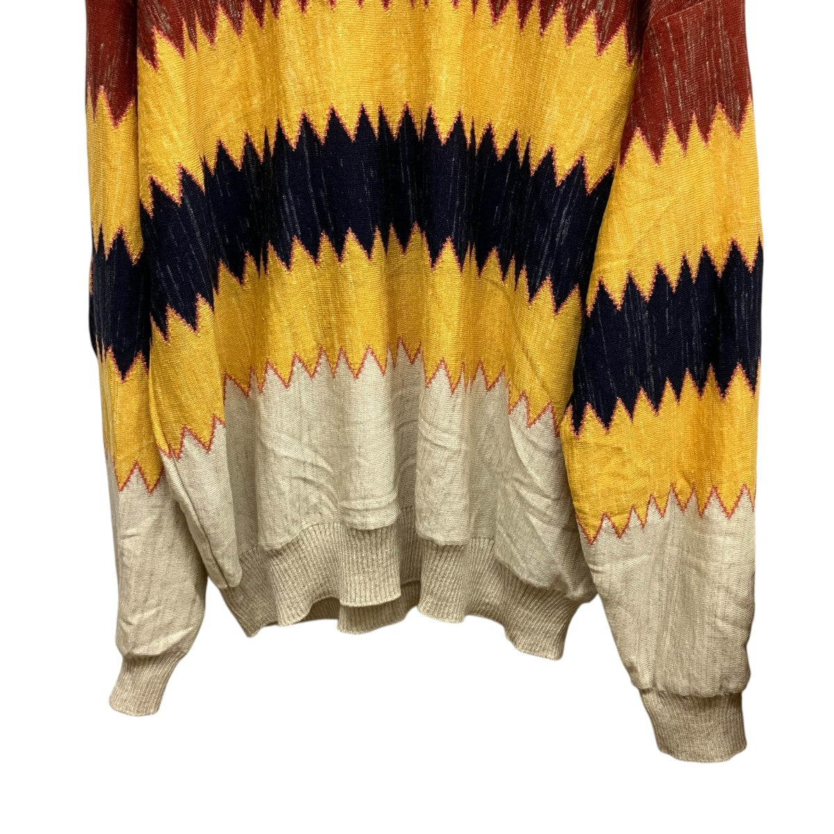 VISVIM 22SSウールリネンニット0122105012003 AMPLUS KNIT L/S ZIG-ZAG 古着・中古-4枚目のアイテム画像