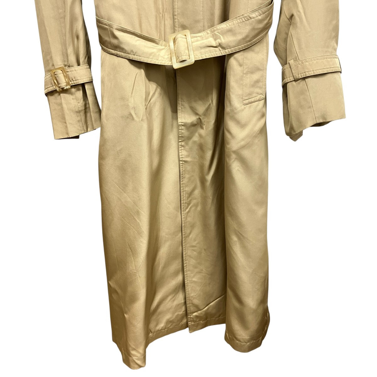 ZILLI ベルテッドシルクステンカラーコート 古着・中古-4枚目のアイテム画像
