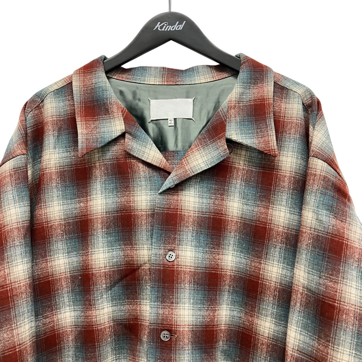 Maison Margiela×PENDLETON 23AWウールオープンカラー長袖チェックシャツS67DT0010 古着・中古-3枚目のアイテム画像