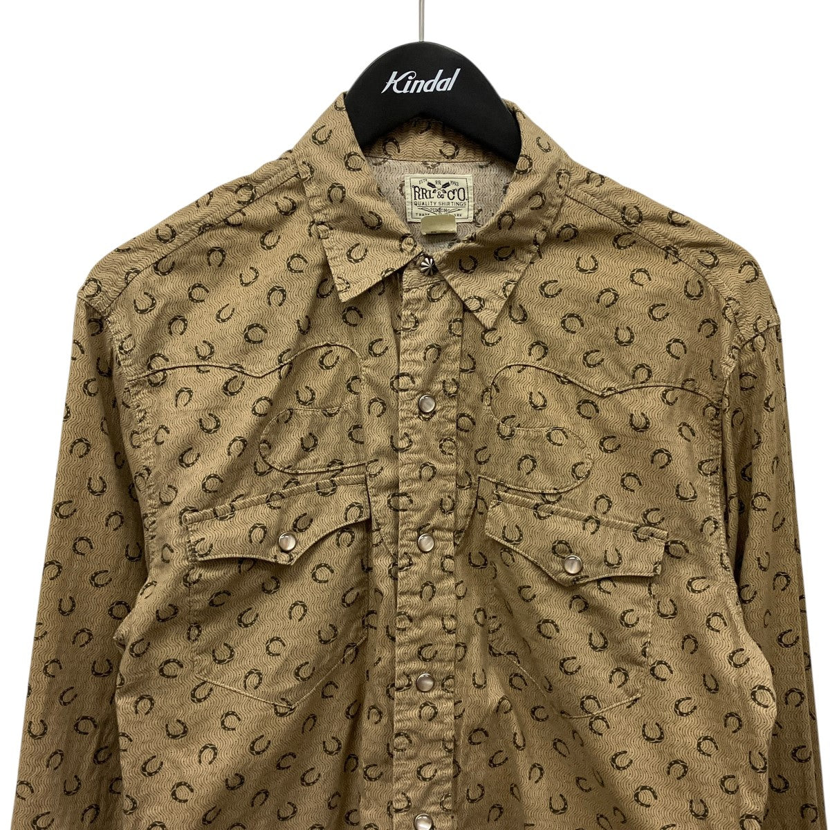 RRL ホースシュー柄ウエスタン長袖シャツ782842981001 古着・中古-3枚目のアイテム画像