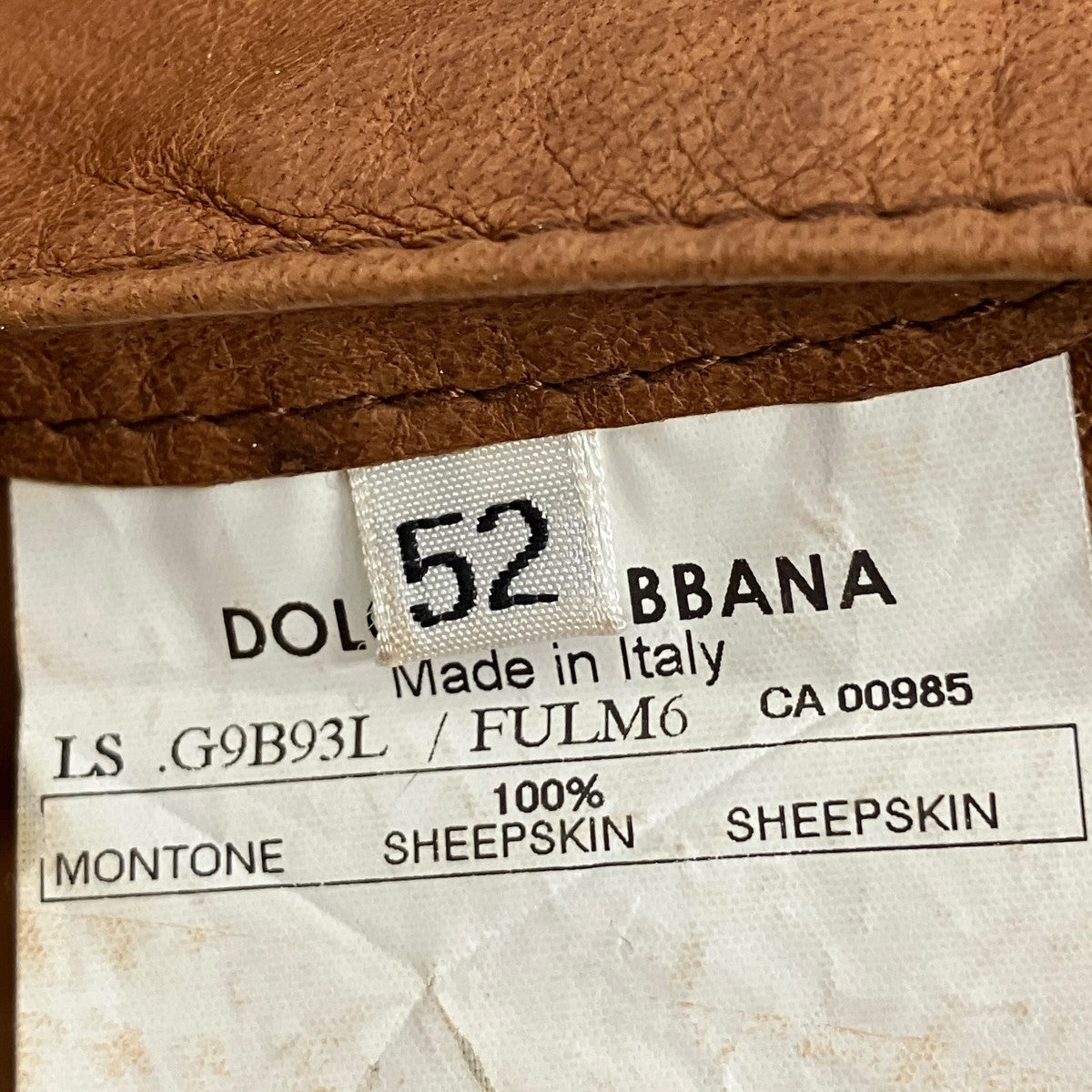 DOLCE ＆ GABBANA レザージャケットG9B93L 古着・中古-7枚目のアイテム画像