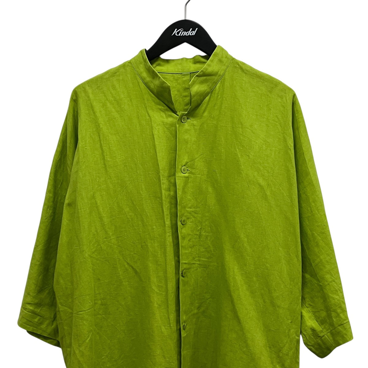 HOMME PLISSE ISSEY MIYAKE オーバーサイズノーカラー半袖シャツHP12FJ015 古着・中古-3枚目のアイテム画像