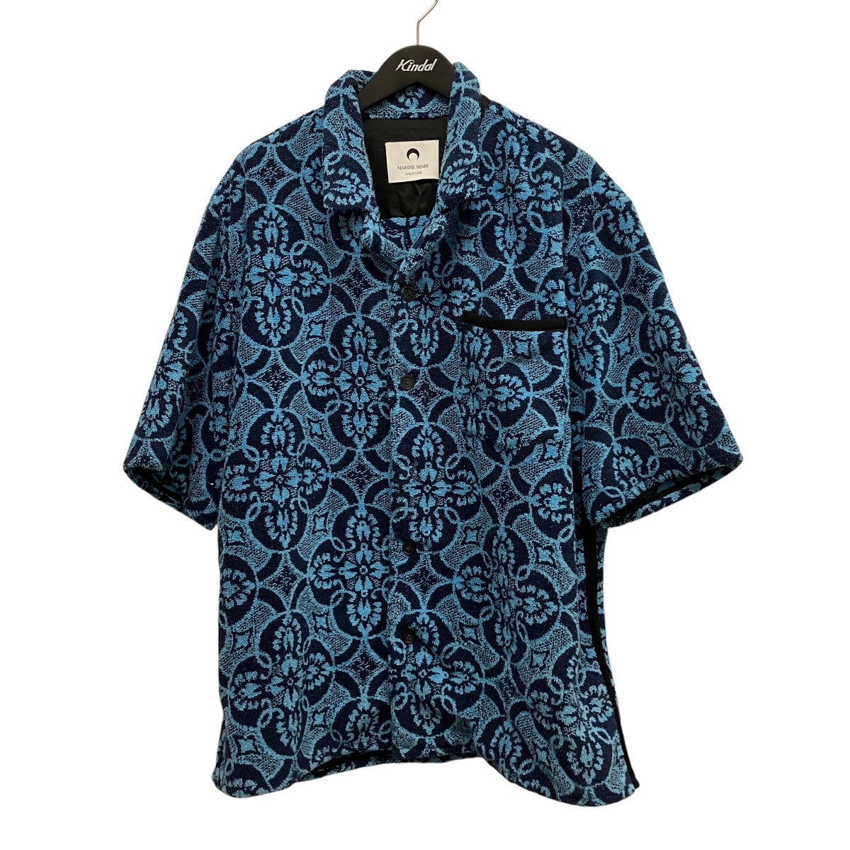 marine serre ORIENTAL TOWELS BOWLING SHIRT総柄パイル半袖オープンカラーシャツT249SS23X 古着・中古-1枚目のアイテム画像