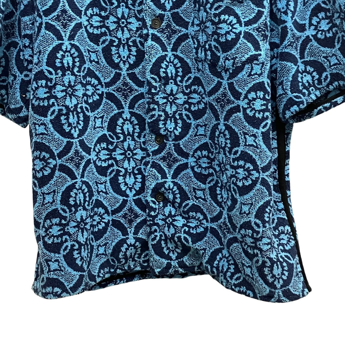 marine serre ORIENTAL TOWELS BOWLING SHIRT総柄パイル半袖オープンカラーシャツT249SS23X 古着・中古-4枚目のアイテム画像