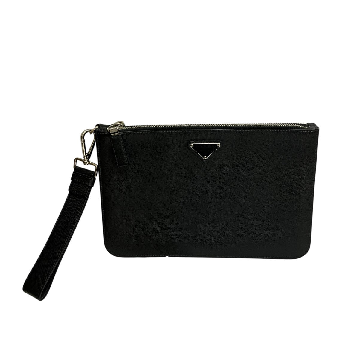 PRADA トライアングルプレートサフィアーノレザークラッチバッグ 古着・中古-1枚目のアイテム画像
