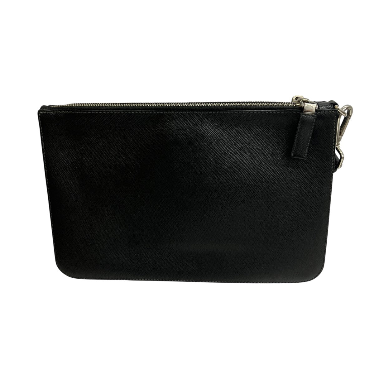 PRADA トライアングルプレートサフィアーノレザークラッチバッグ 古着・中古-2枚目のアイテム画像
