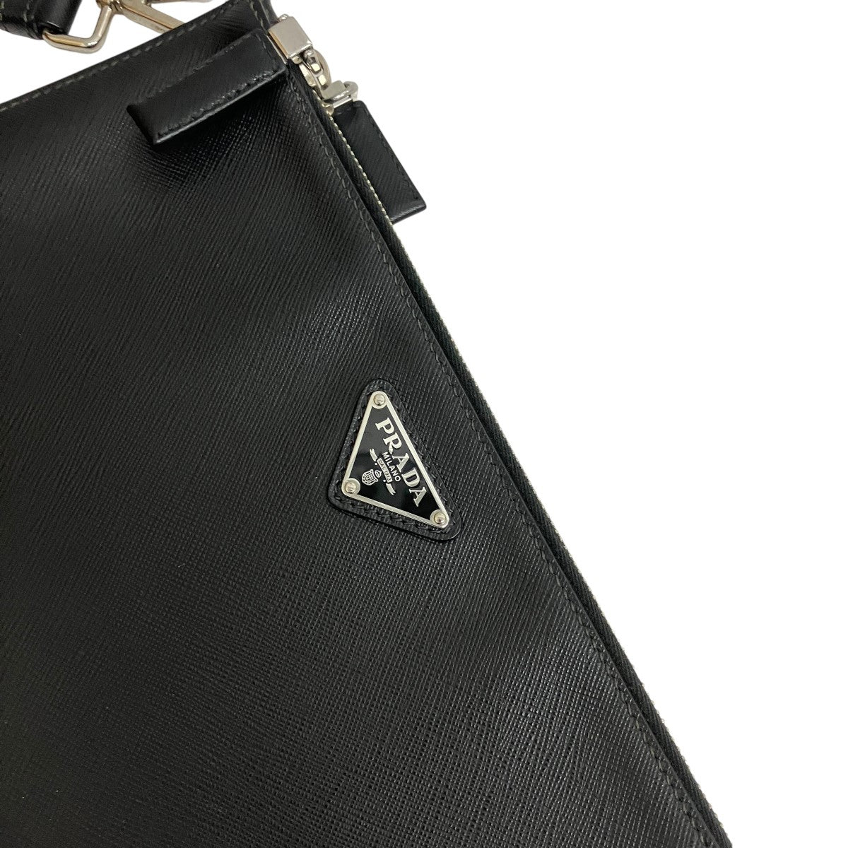 PRADA トライアングルプレートサフィアーノレザークラッチバッグ 古着・中古-5枚目のアイテム画像