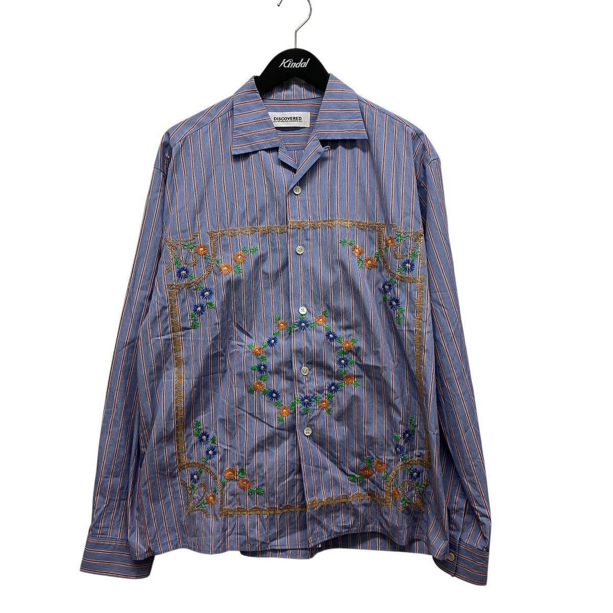 DISCOVERED 23SSTHOMAS MASON FLOWER EMBROIDERY SHIRTSエンブロイダリーストライプシャツDC-SS23-SH-06 古着・中古-1枚目のアイテム画像