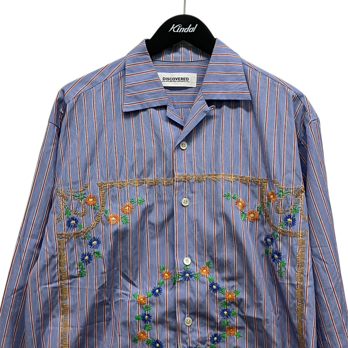 DISCOVERED 23SSTHOMAS MASON FLOWER EMBROIDERY SHIRTSエンブロイダリーストライプシャツDC-SS23-SH-06 古着・中古-3枚目のアイテム画像