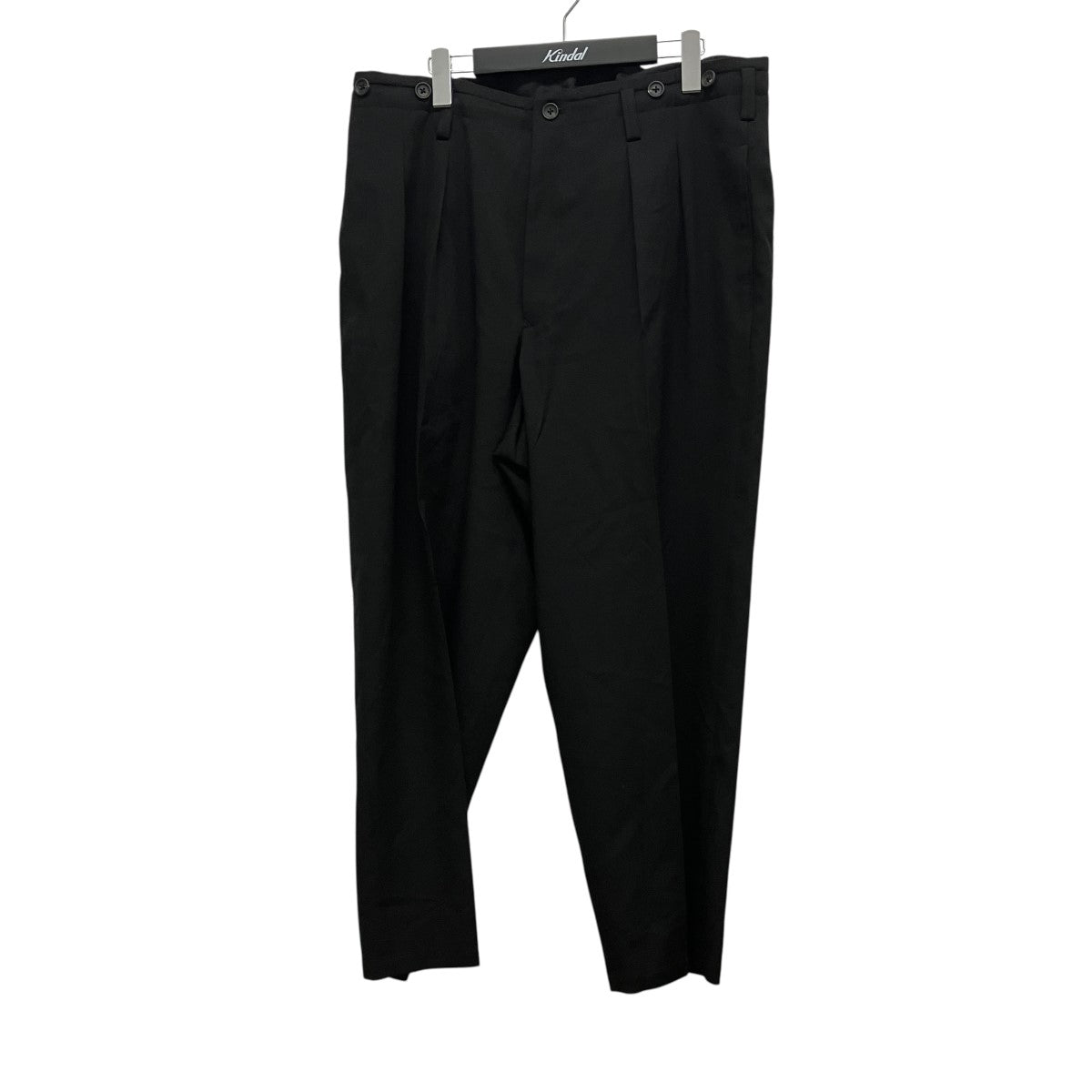 Yohji Yamamoto pour homme 26SSWOOL GABARDINE 2 TUCKS SUSPENDER PANTS2タックスラックスHK-P51-100 古着・中古-1枚目のアイテム画像