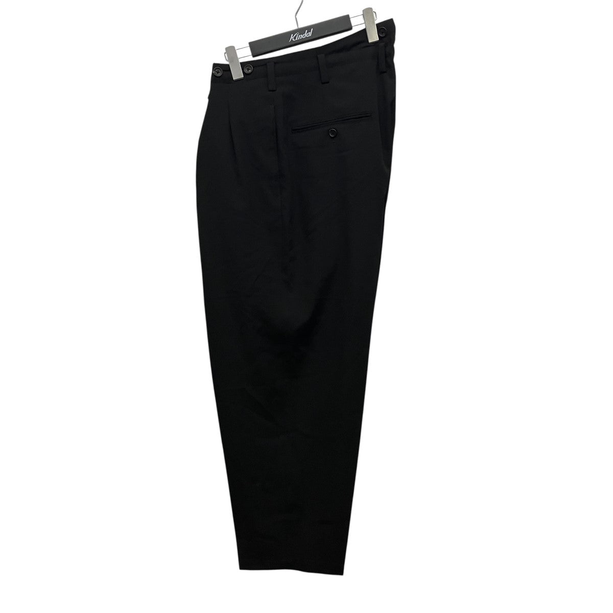 Yohji Yamamoto pour homme 26SSWOOL GABARDINE 2 TUCKS SUSPENDER PANTS2タックスラックスHK-P51-100 古着・中古-3枚目のアイテム画像