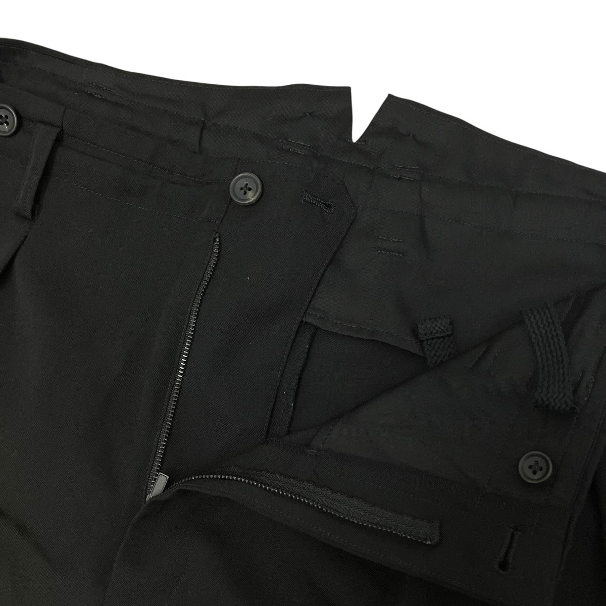 Yohji Yamamoto pour homme 26SSWOOL GABARDINE 2 TUCKS SUSPENDER PANTS2タックスラックスHK-P51-100 古着・中古-4枚目のアイテム画像