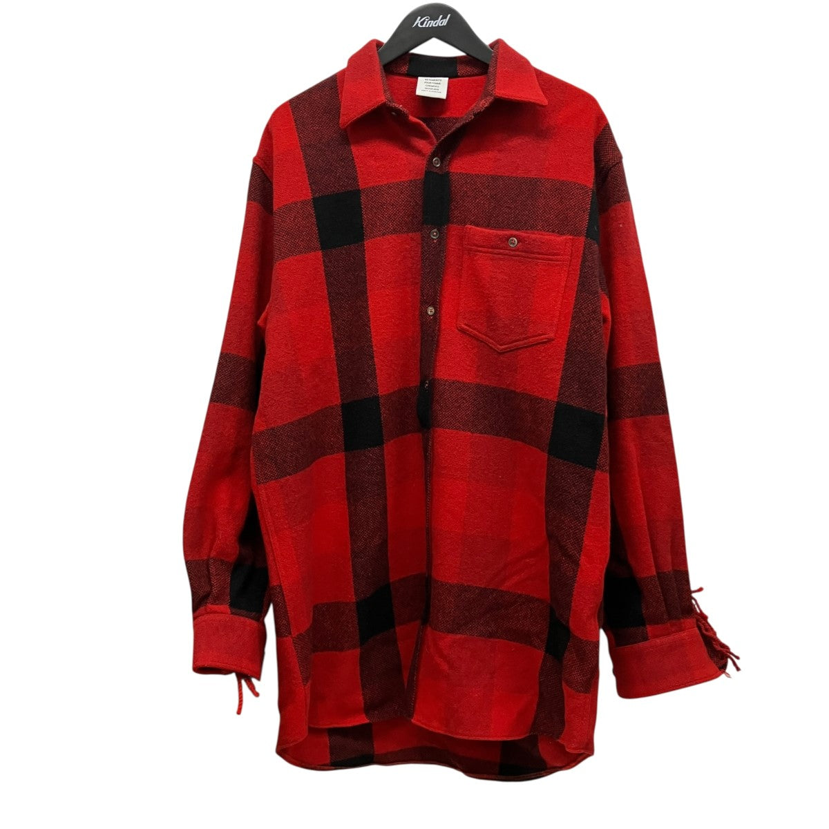 Over Size Western Wool Flannel Check ShirtフリンジチェックシャツWAH19SH104