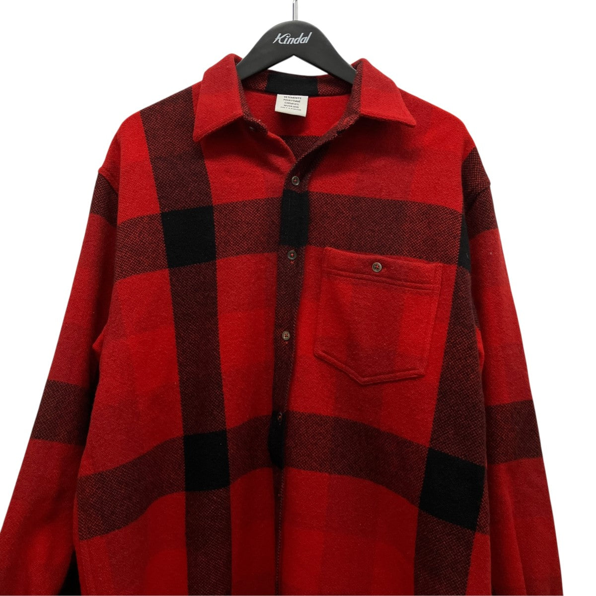 Over Size Western Wool Flannel Check ShirtフリンジチェックシャツWAH19SH104