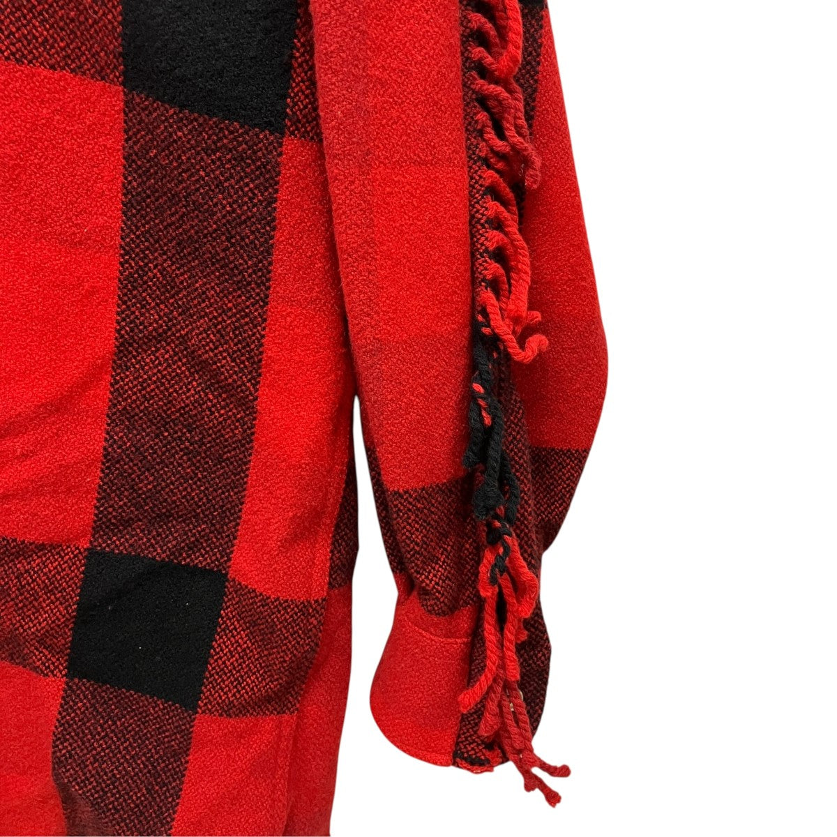 Over Size Western Wool Flannel Check ShirtフリンジチェックシャツWAH19SH104