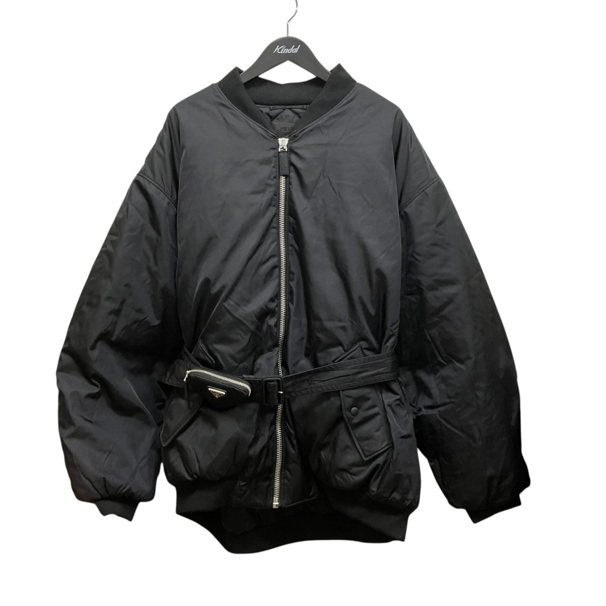 PRADA 三角プレートベルトポーチ付中綿ボンバージャケットSGX093 古着・中古-1枚目のアイテム画像