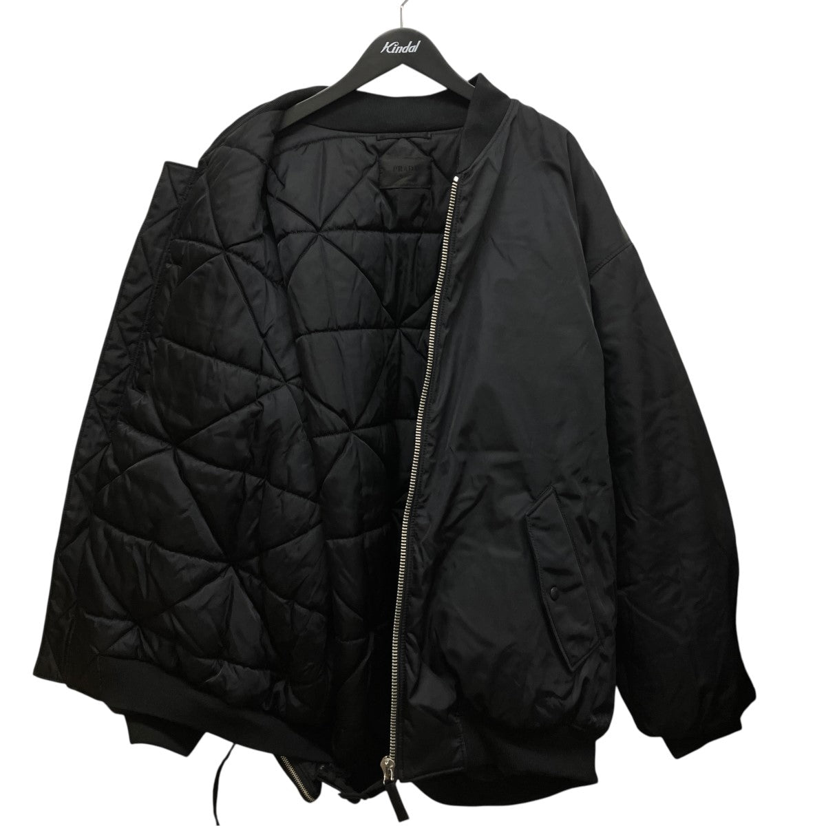 PRADA 三角プレートベルトポーチ付中綿ボンバージャケットSGX093 古着・中古-3枚目のアイテム画像