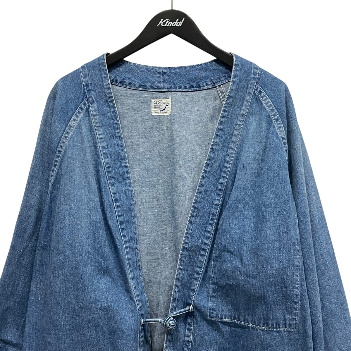 orSlow ノーカラーデニムジャケット 古着・中古-3枚目のアイテム画像