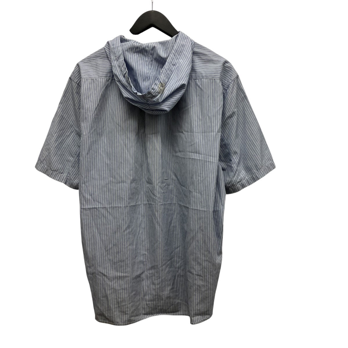 COMME des GARCONS SHIRT ハーフジップストライプフード半袖シャツ 古着・中古-2枚目のアイテム画像